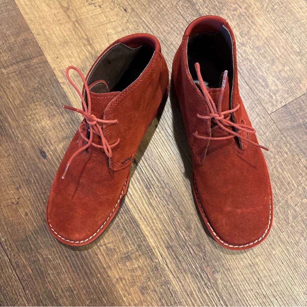 Cole Haan Burnt Red Suede Ankle Boots D11150 - Picture 3 of 5